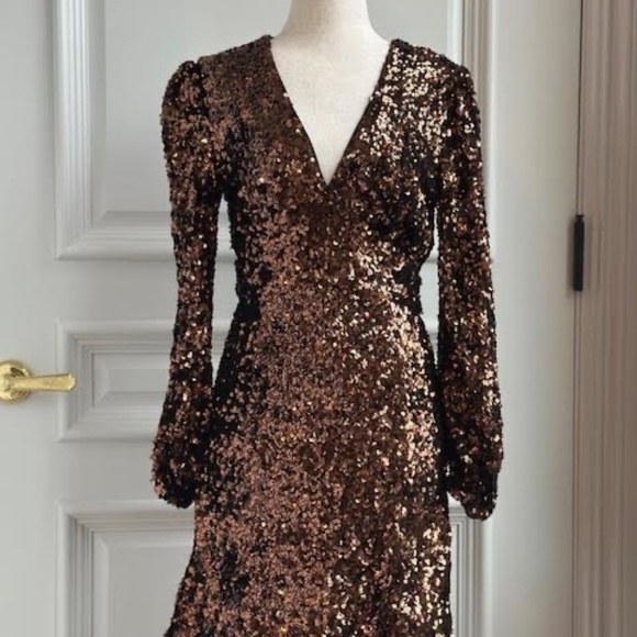 Copper Sequined Dress - Picture 2 of 4